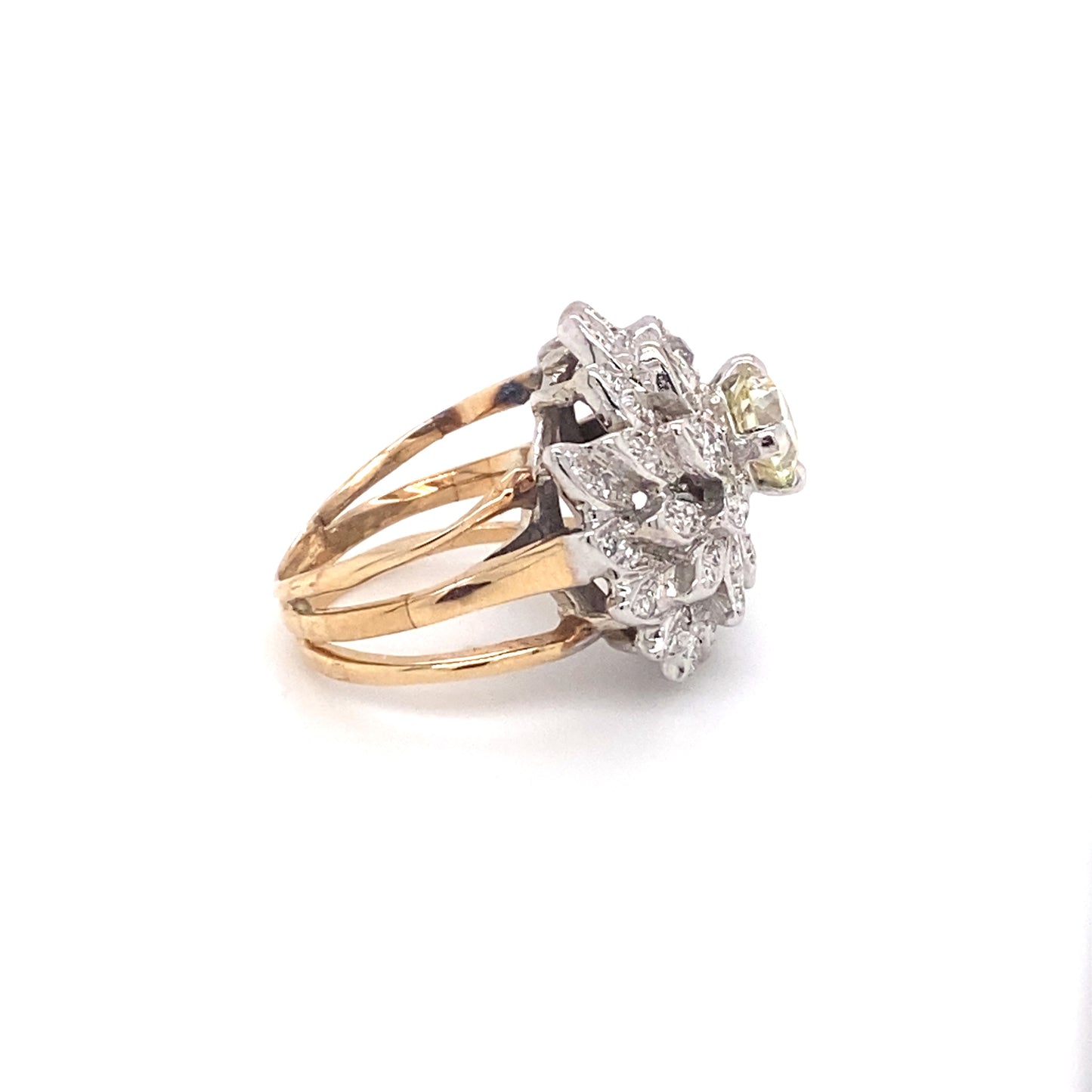1940s Vintage 1.50ctw Diamond Waterfall Ring in 14K Two-Tone Gold