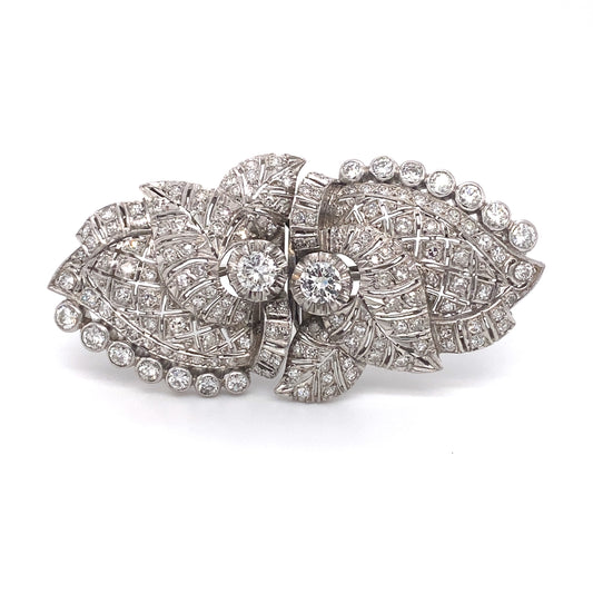 Antique 1920s 8.0ct Diamond Convertible Dress Clip in Platinum
