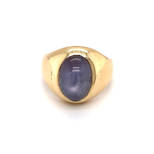 Circa 1920 Tiffany & Co. Cabochon Sapphire Ring in 18K Gold