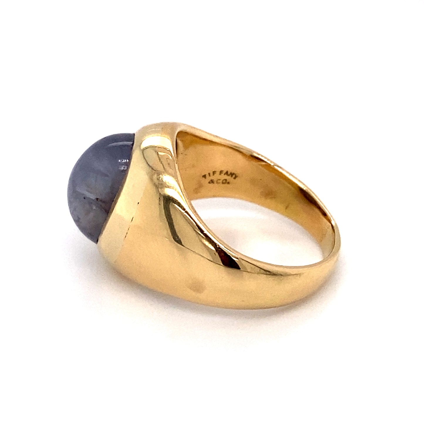 Circa 1920 Tiffany & Co. Cabochon Sapphire Ring in 18K Gold