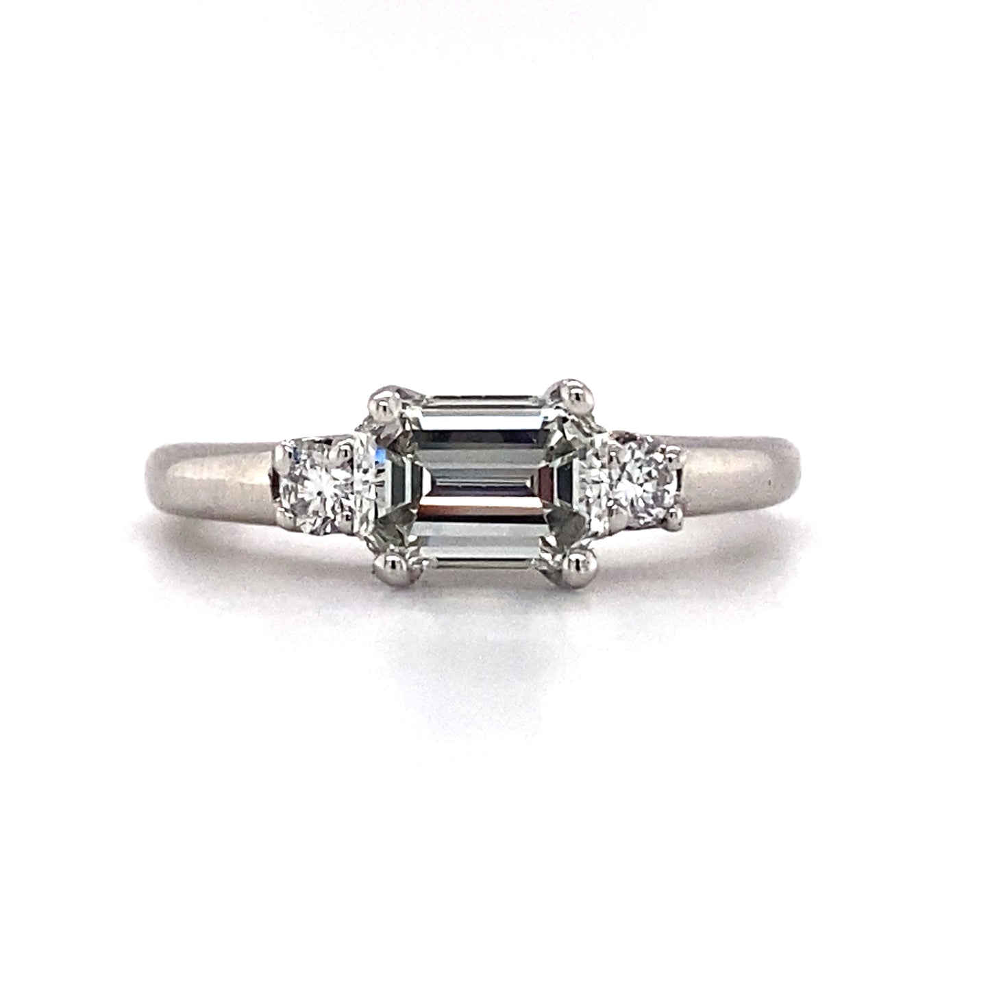 F&F Felger 0.60ct Emerald Cut Diamond Engagement Ring in Palladium