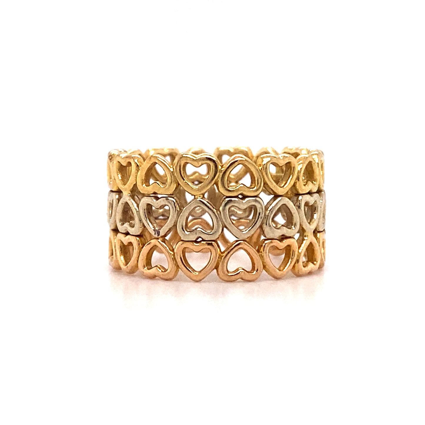 Paloma Picasso for Tiffany & Co. Tricolor Gold Three Row Heart Band