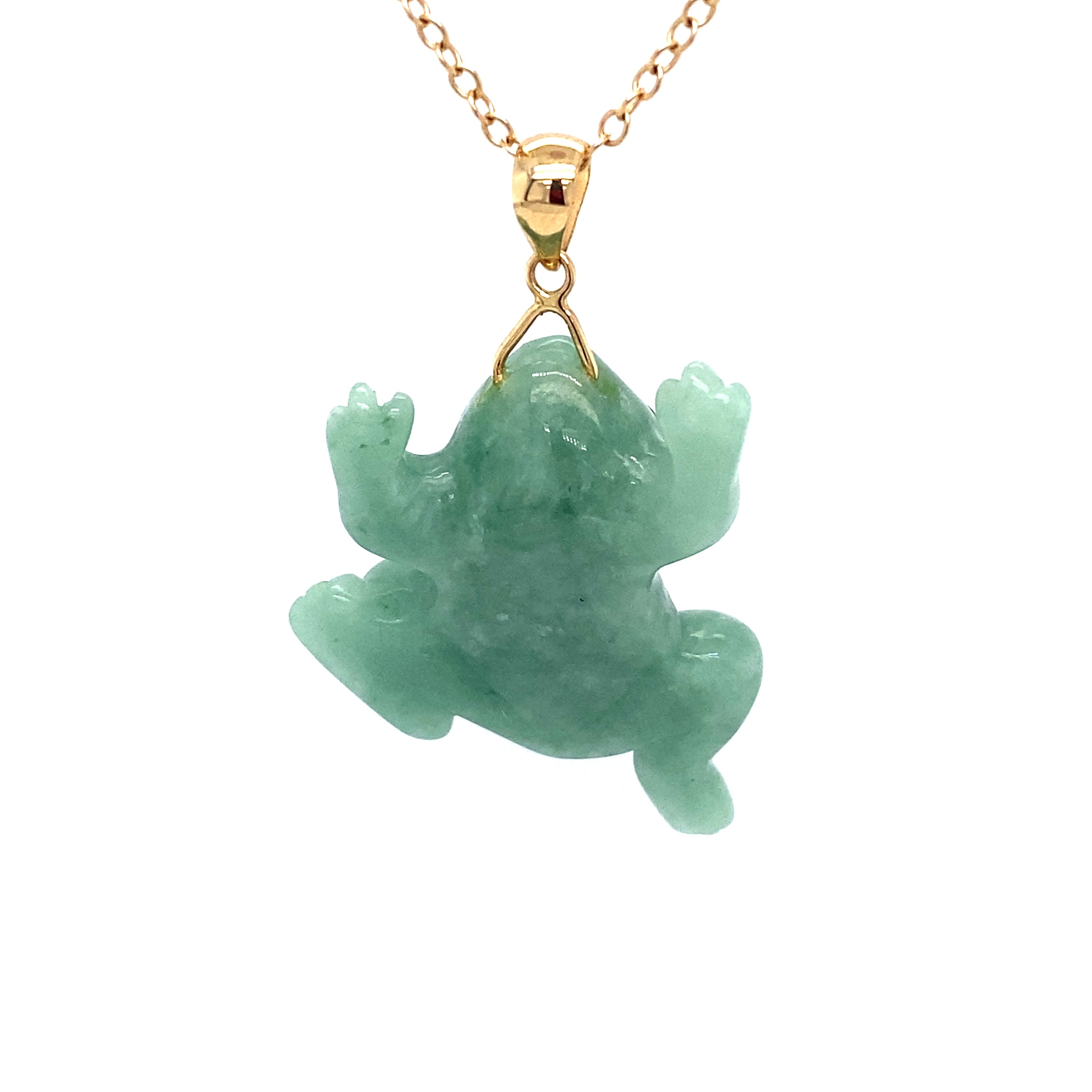 Jade frog necklace on sale