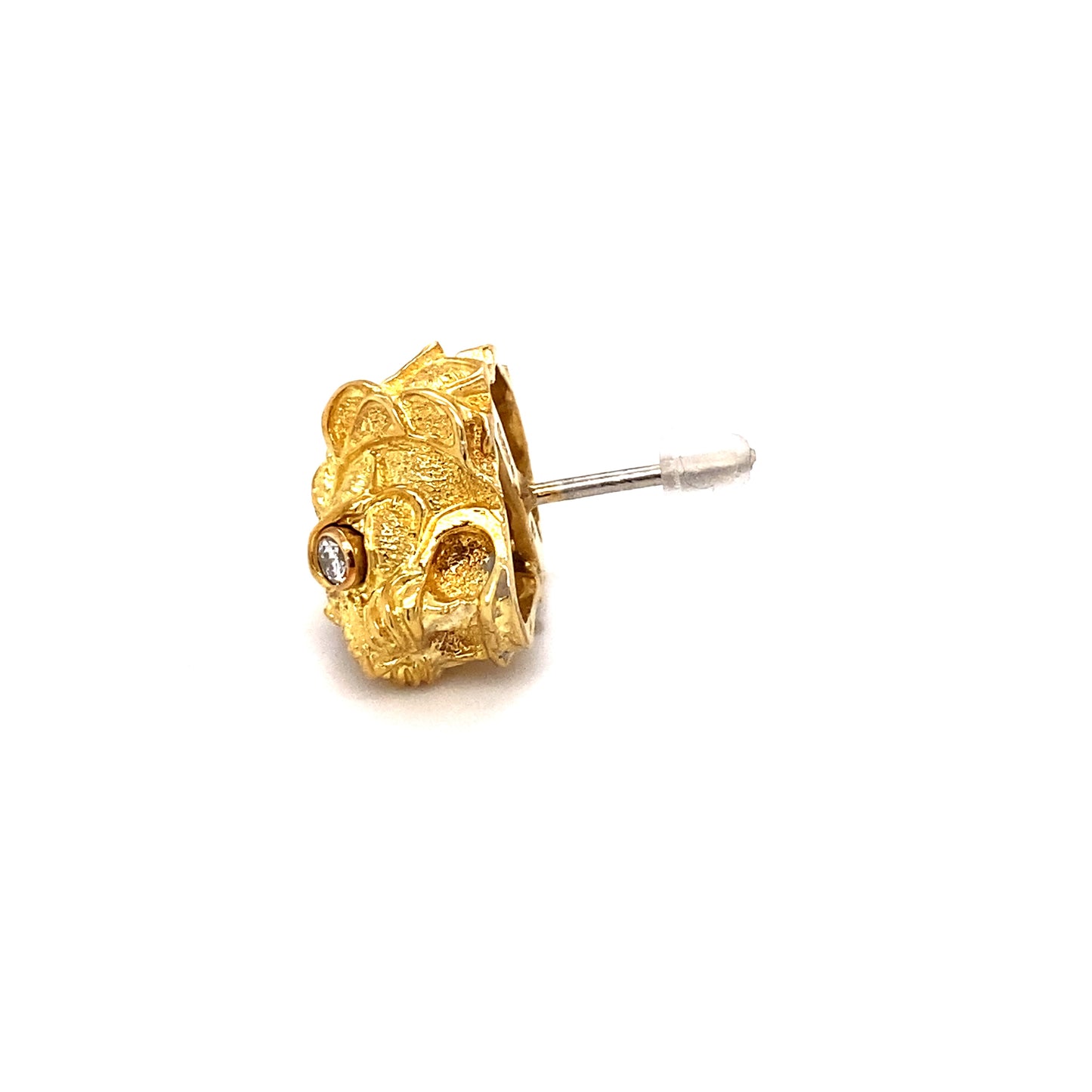 David Webb Diamond Lion Head Pin in 18K Gold
