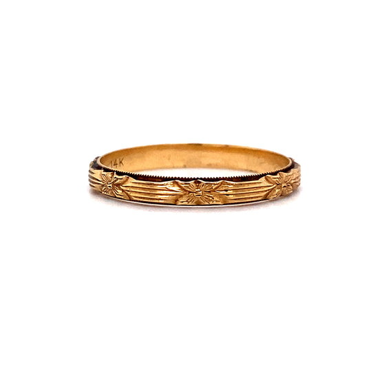 Circa 1920s Art Deco Wedding Band in 14K Gold