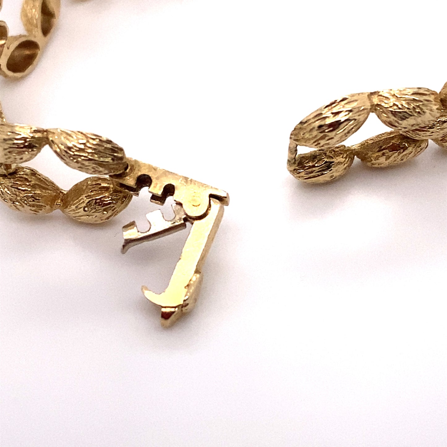 Circa 1940s Rolex Womens' Almond Bark Motif Open Link Wrist Watch in 14K Gold