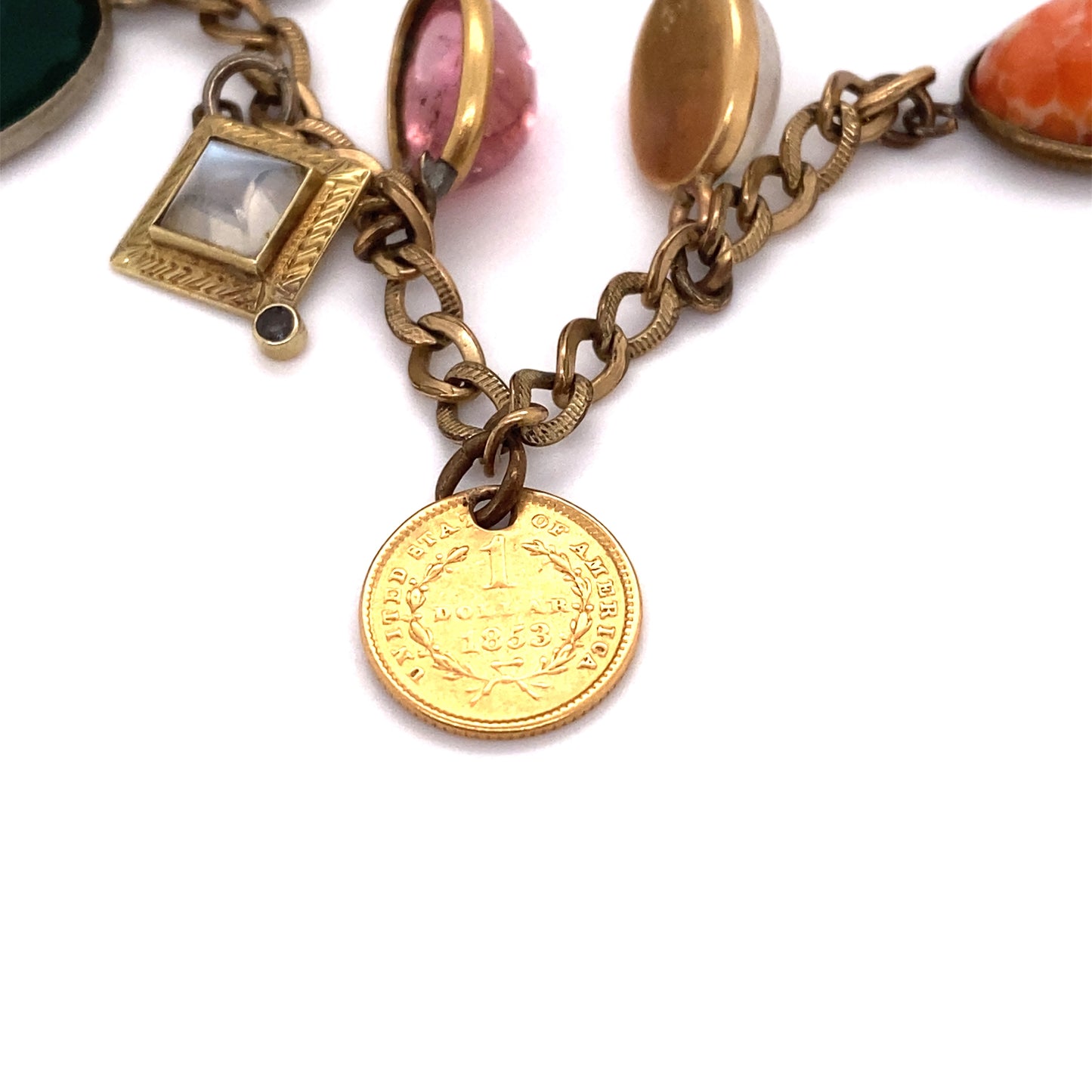 Circa 1915 Miscellaneous Multi Charm Bracelet in 14K Gold Fill