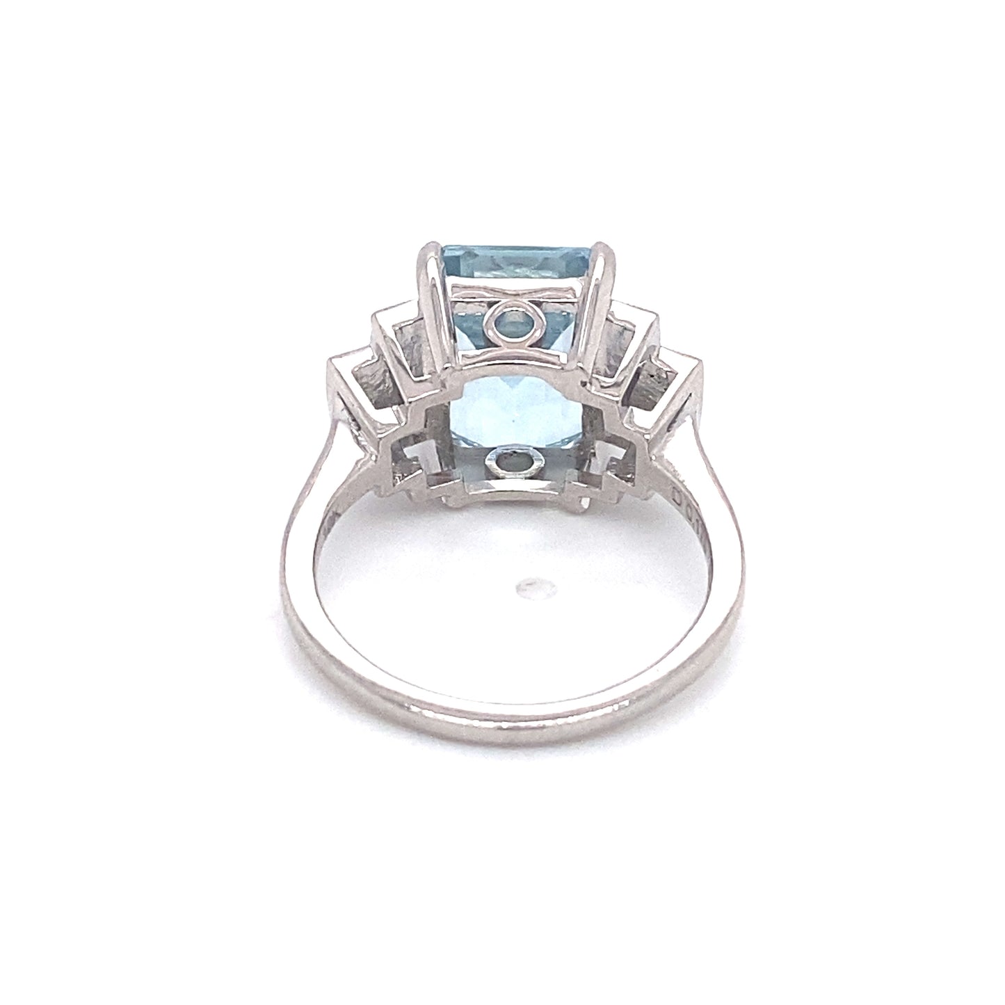 Circa 2000s 5.28 Carat Aquamarine and Diamond Ring in 18k White Gold