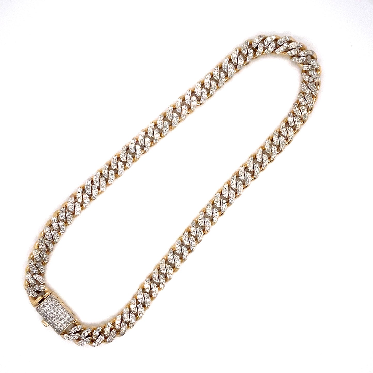 Circa 1980s 2.36 Carat Diamond Curb Link Chain Bracelet in 10K Gold