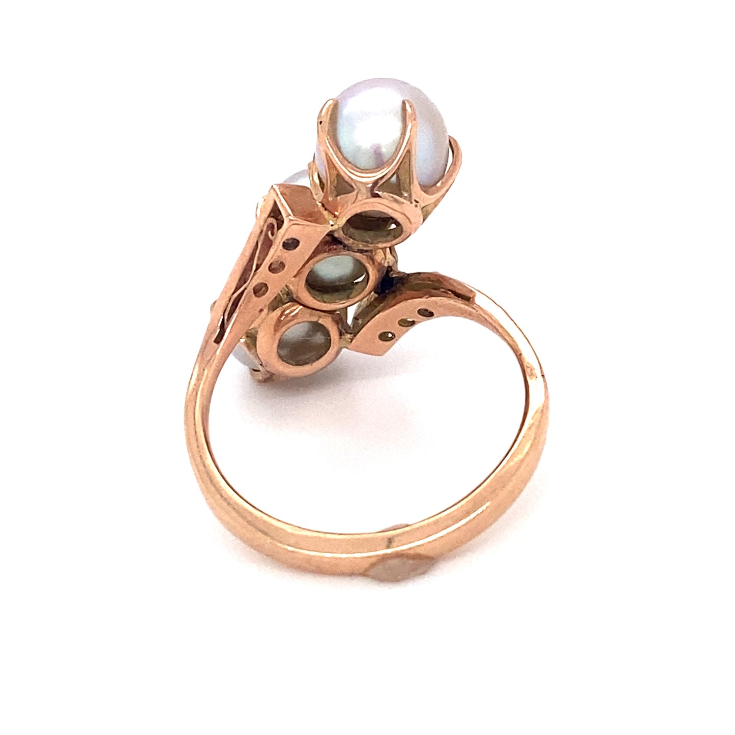 Circa 1920s South Sea Pearl Ring with Seed Pearls in 14K Rose Gold