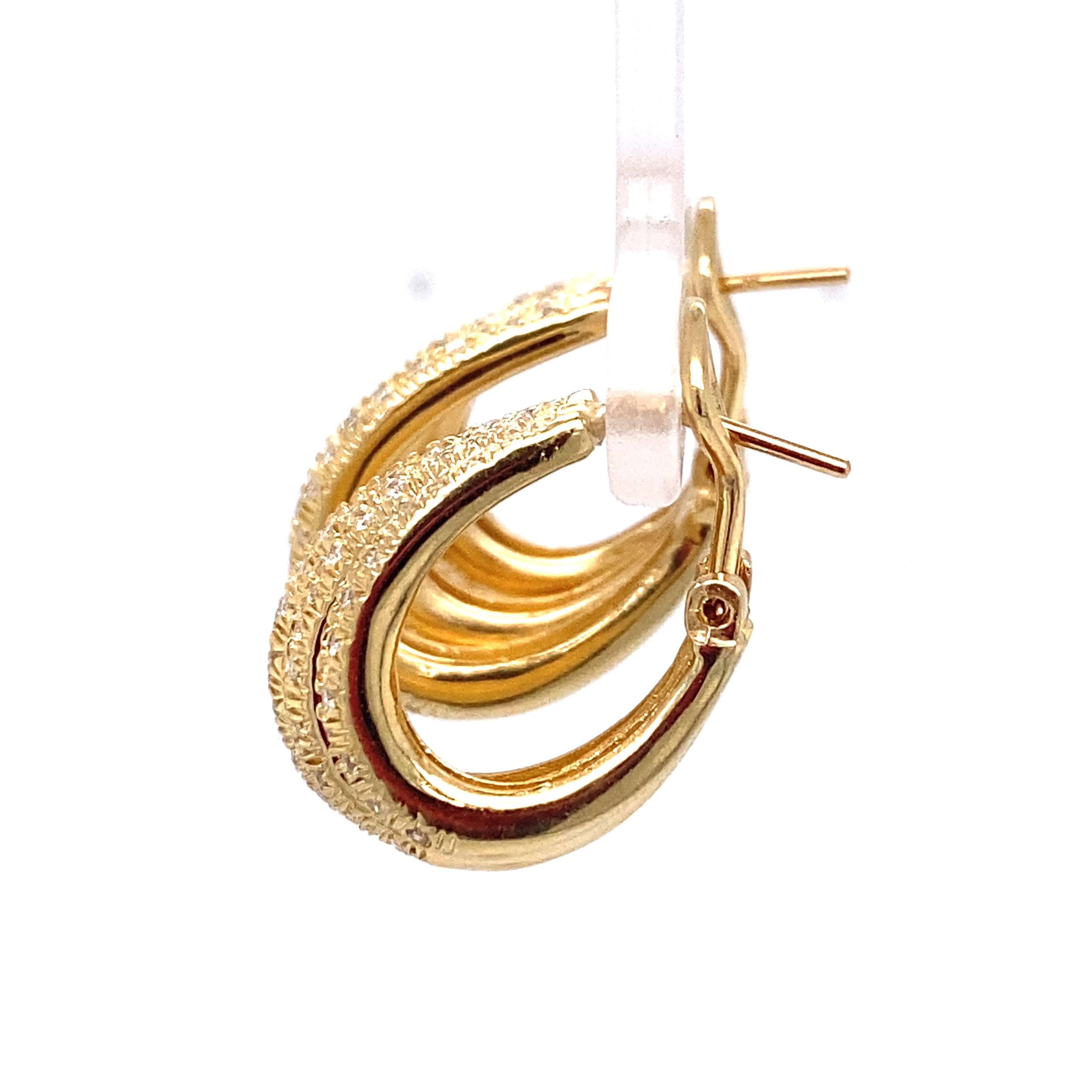 VRAI Pavé Hoops Round Brilliant Earrings | 14K Rose Gold