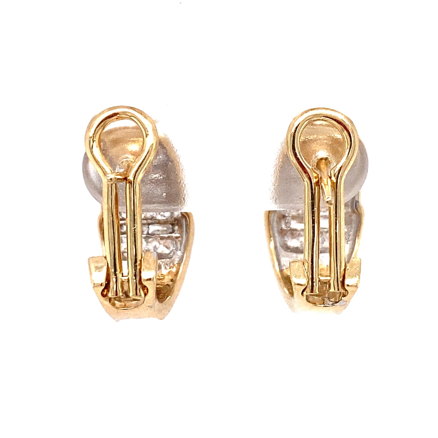 Circa 1980s Baguette and Princess Cut Diamond Earrings in 14K Gold