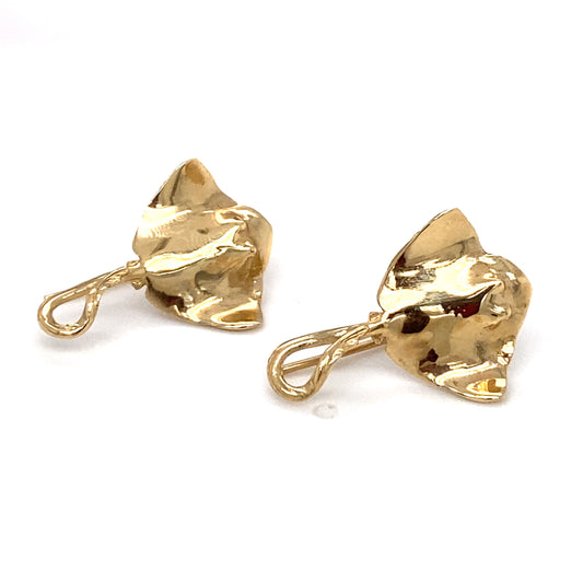 Circa 1950s Stingray Dangle Earrings in 14K Gold