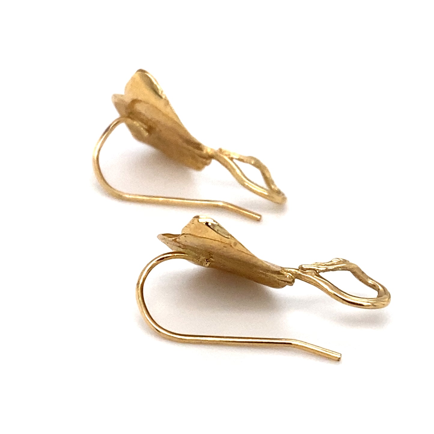 Circa 1950s Stingray Dangle Earrings in 14K Gold