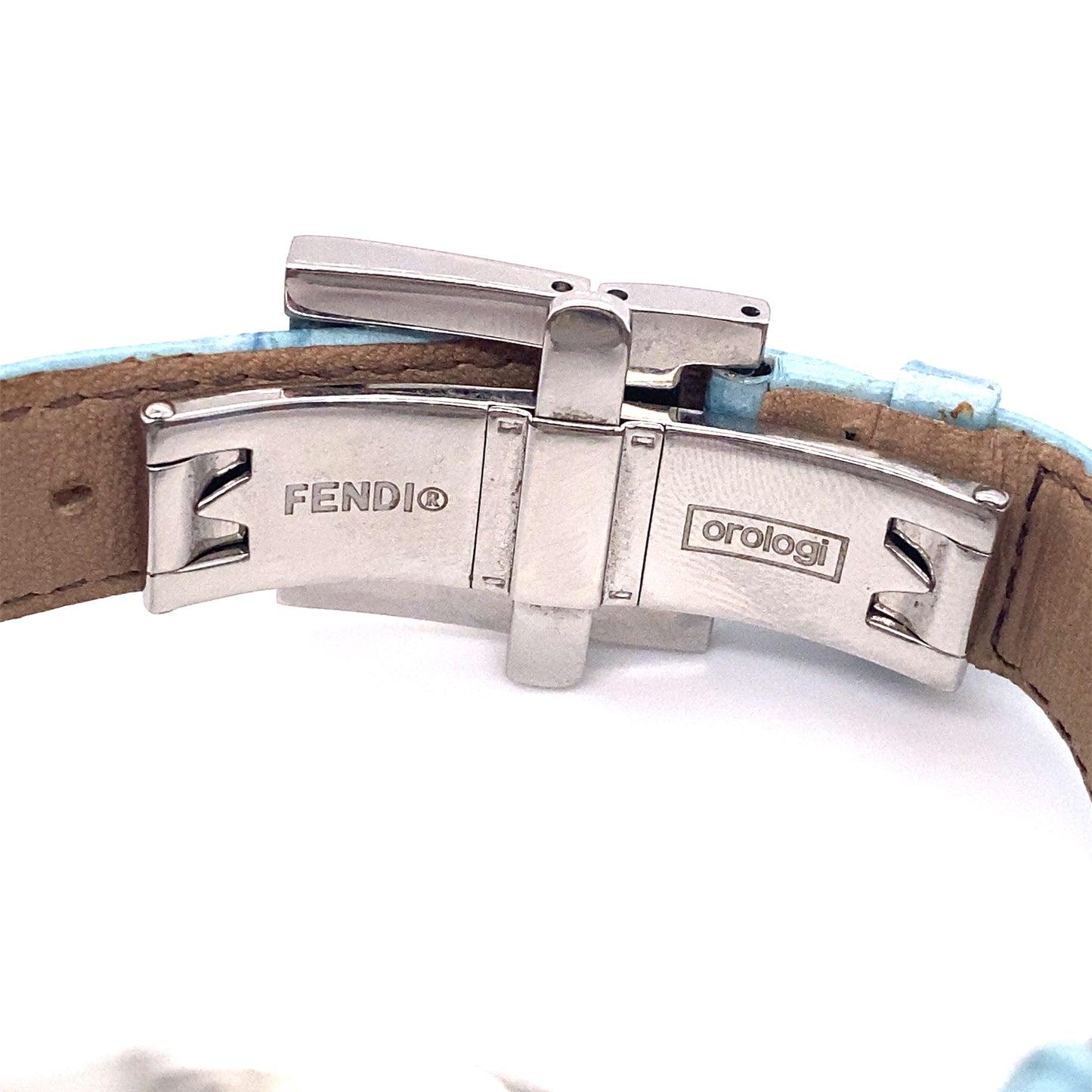 Circa 2000s Fendi Zucca Womens' Diamond Chronograph Wrist Watch in Steel