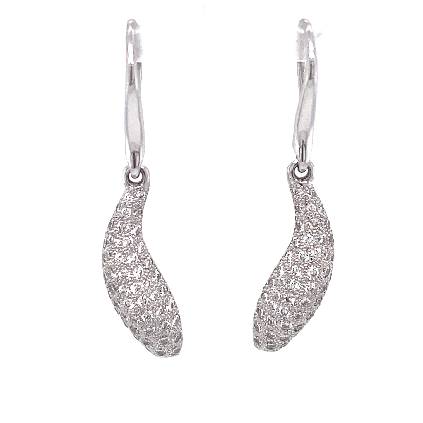 Tiffany & Co Frank Gehry Pavé Diamond Fish Earrings in 18K White Gold