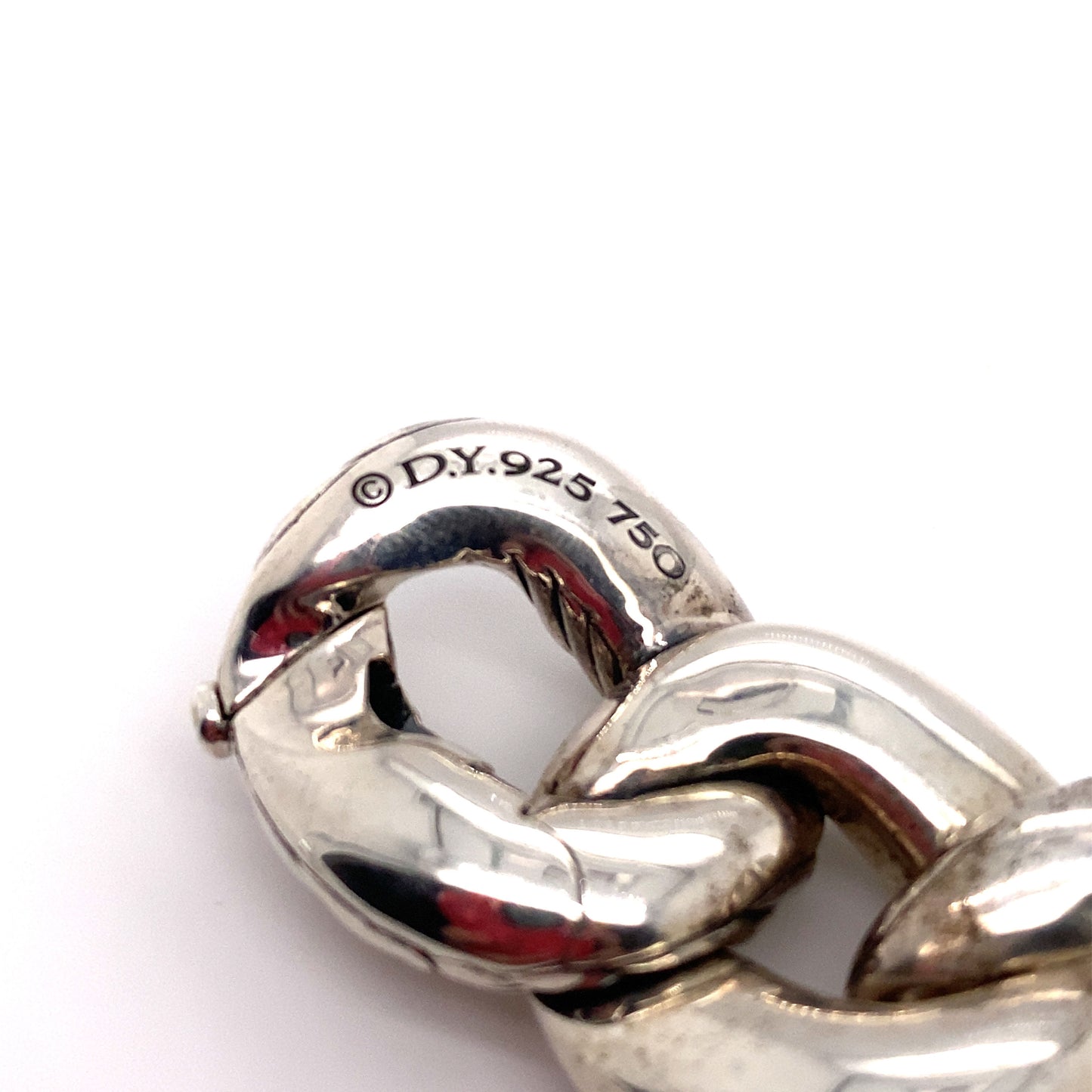 David Yurman Large Curb Link Chain Bracelet in Sterling Silver and 18K Gold