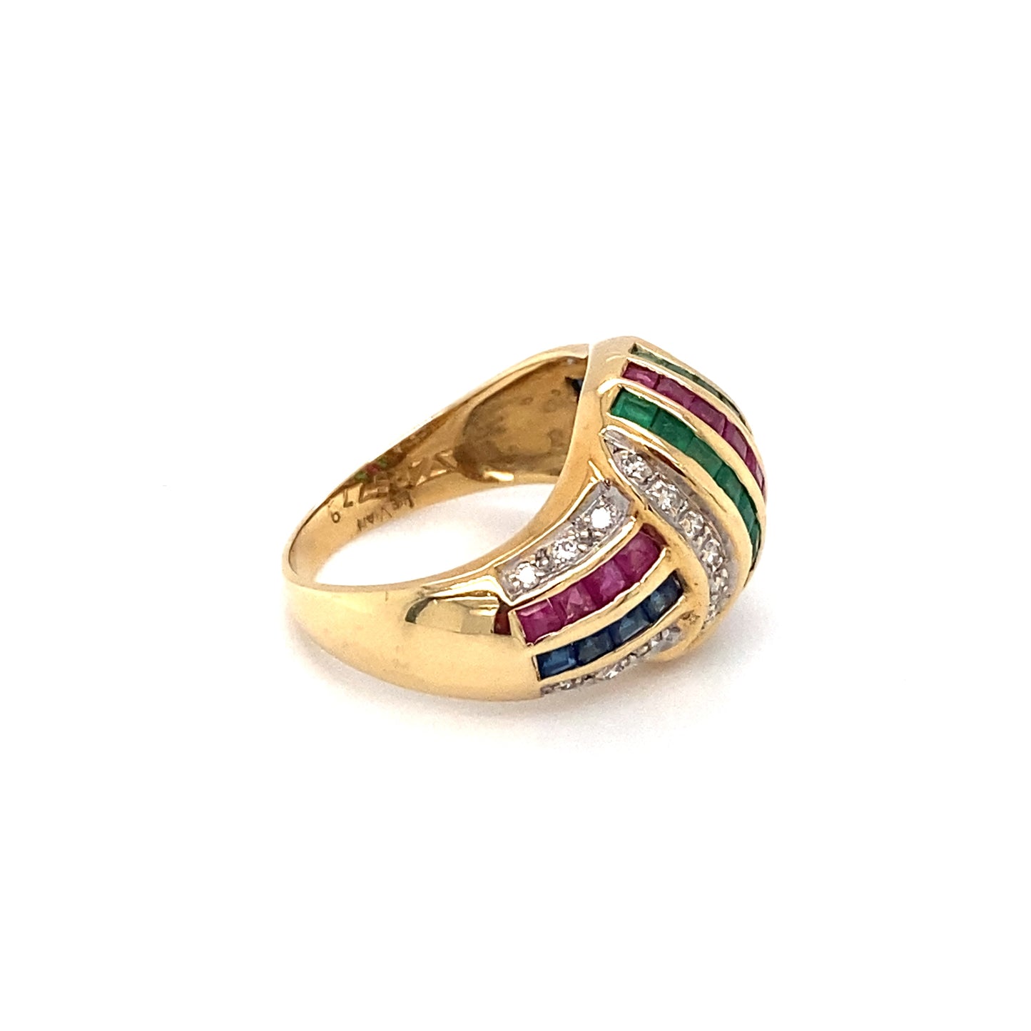 Le Vian Tutti Frutti Style Multi-Gemstone Knot Design Ring in 18K Gold