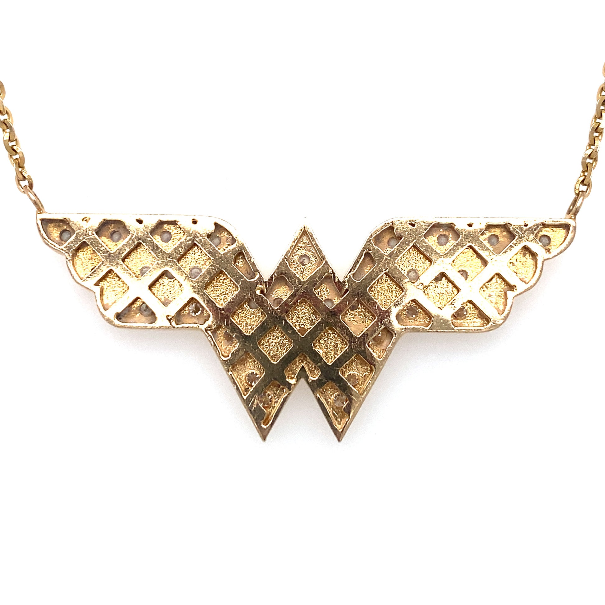 Carat Diamond Wonder Woman Logo Pendant in 14K Gold – The