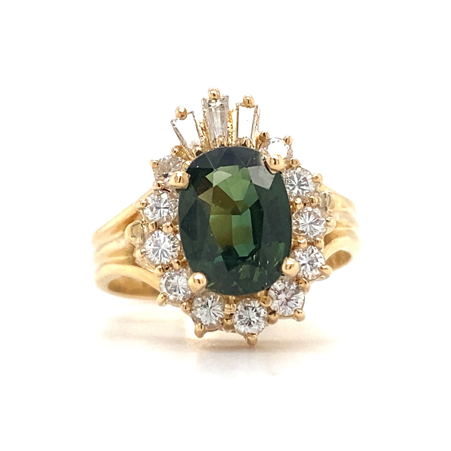 Le Vian Green Sapphire and Diamond Engagement Ring in 18K Gold