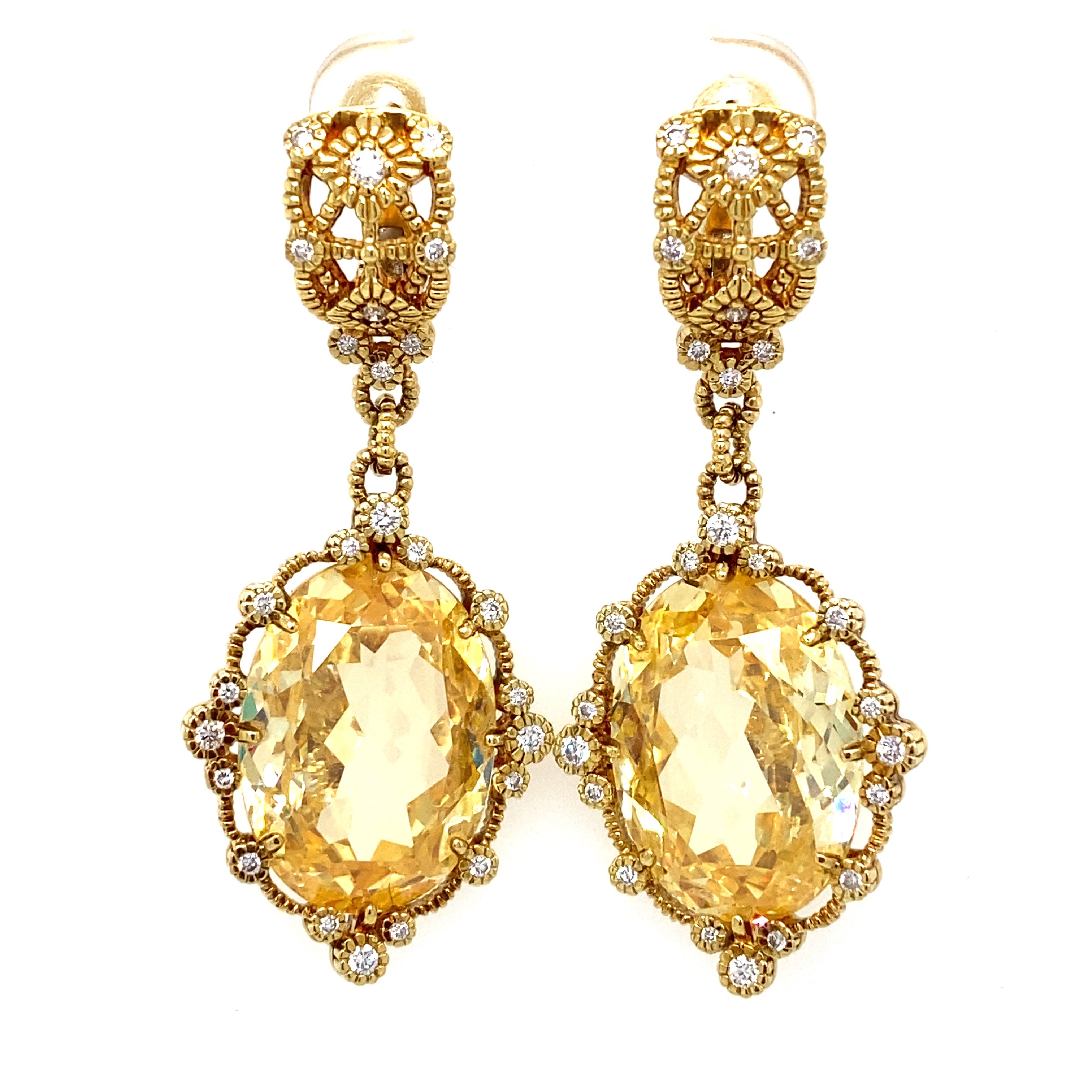 Judith Ripka 18K Yellow Gold Necklace & Earrings Jewelry Set – The