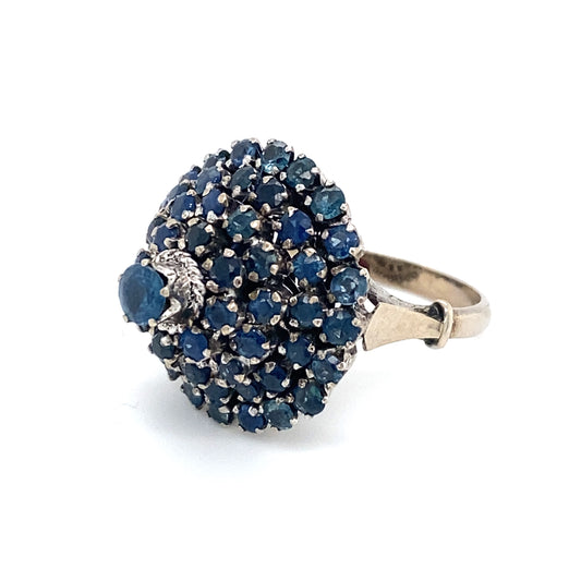 Circa 1950s Sapphire Princess Ring in 14K White Gold