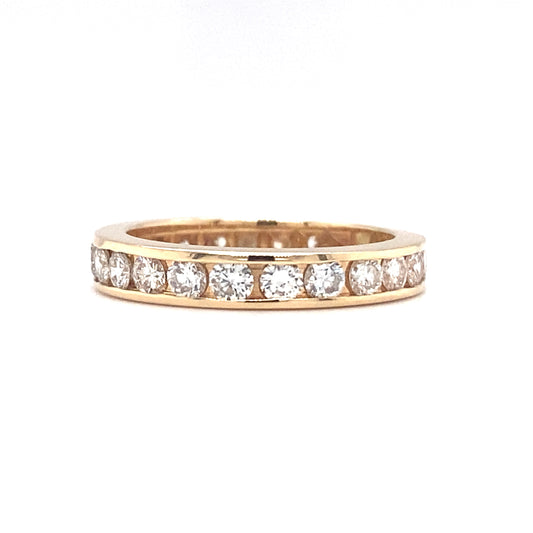 Circa 1990s 1.50 Carat Diamond Channel Set Band in 14K Gold