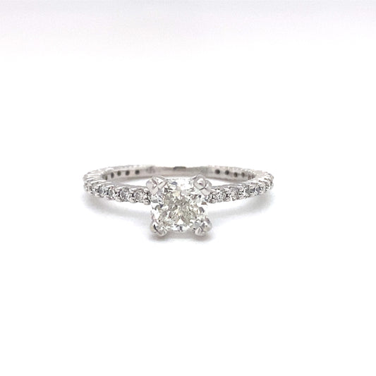 Circa 2000s 1.0ct Cushion Cut Diamond Engagement Ring in 14K White Gold