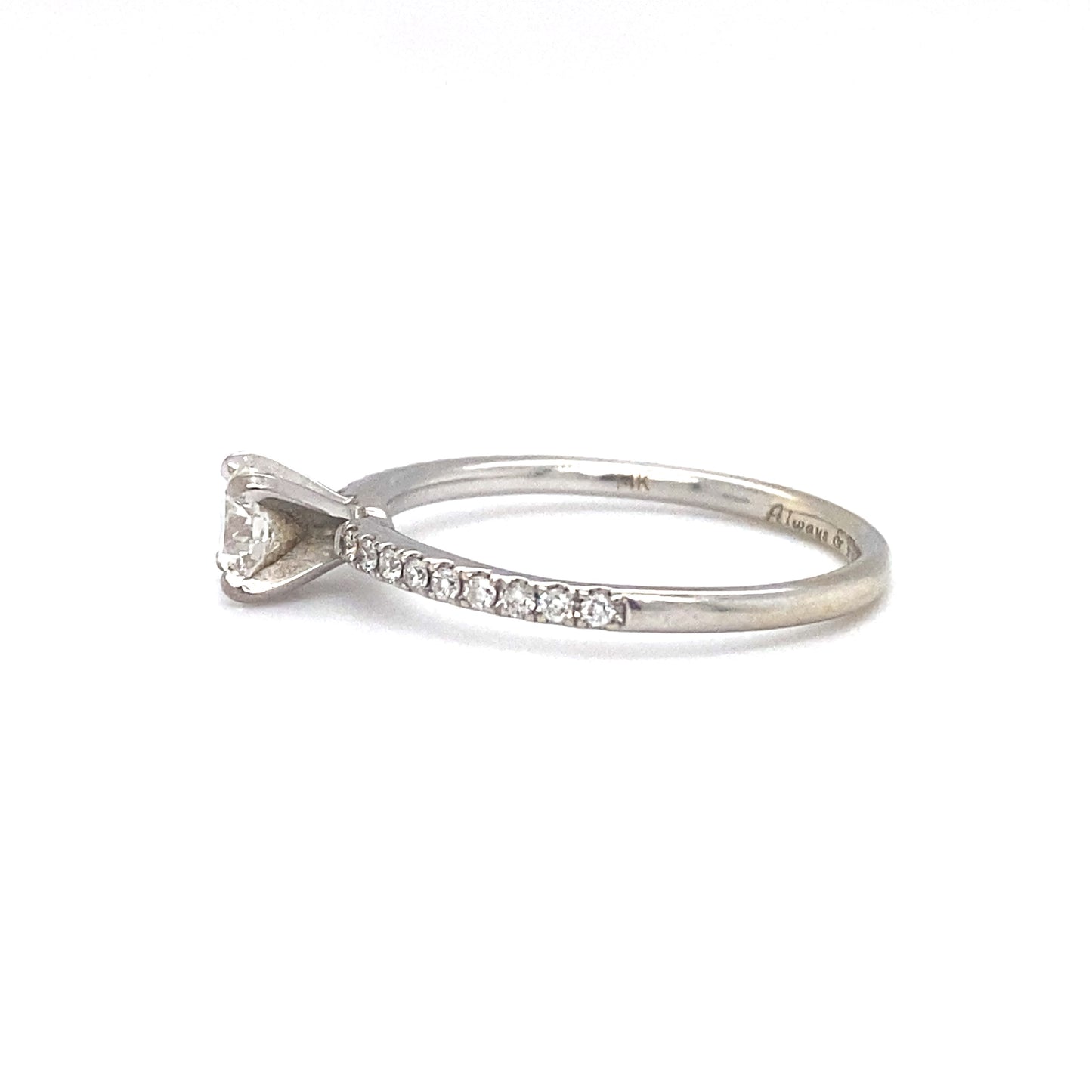 Circa 200s 0.50ct Round Diamond Engagement Ring in 14K White Gold