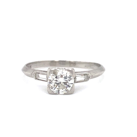 Circa 1920s 0.60ct Old European Cut Diamond Ring in Platinum