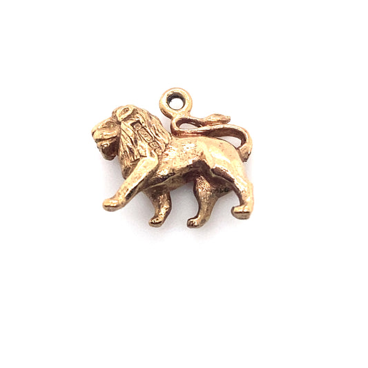 Circa 1920s English Lion Charm or Pendant in 9K Gold