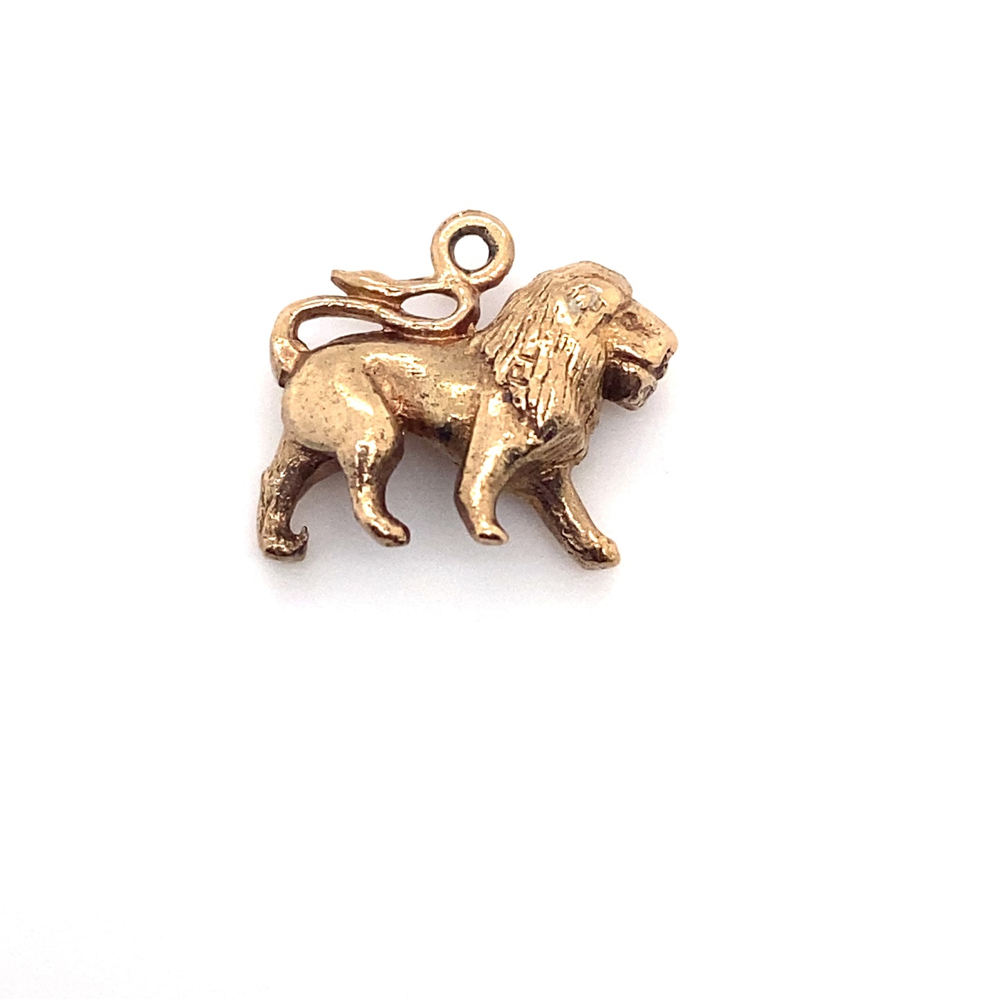 Circa 1920s English Lion Charm or Pendant in 9K Gold