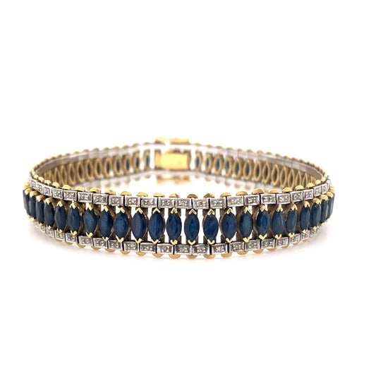 Le Vian Marquise Sapphire and Diamond Bracelet in Platinum and 18K Gold