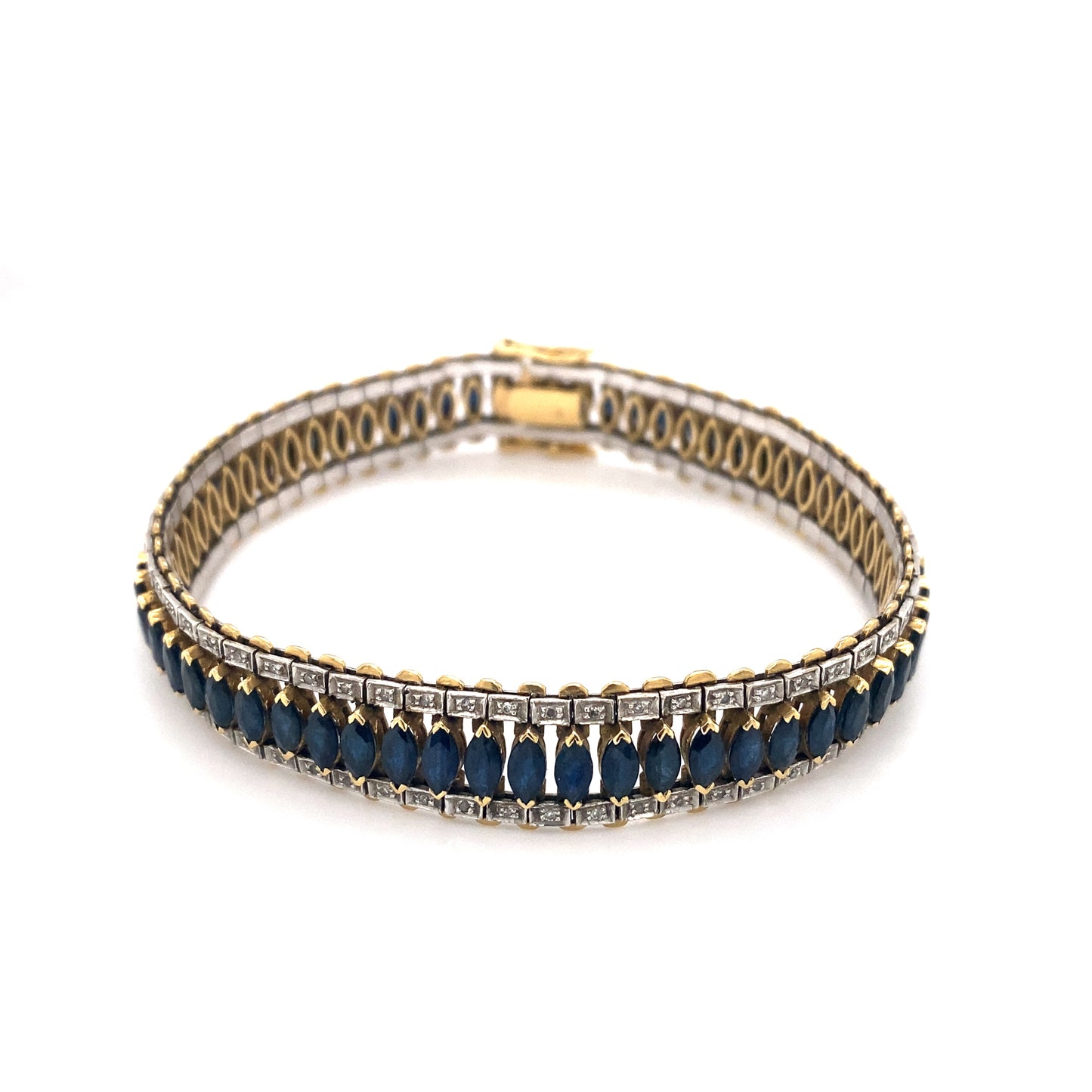 Le Vian Marquise Sapphire and Diamond Bracelet in Platinum and 18K Gold