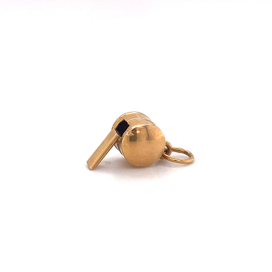 Circa 1940s German Whistle Charm or Pendant in 12k Gold
