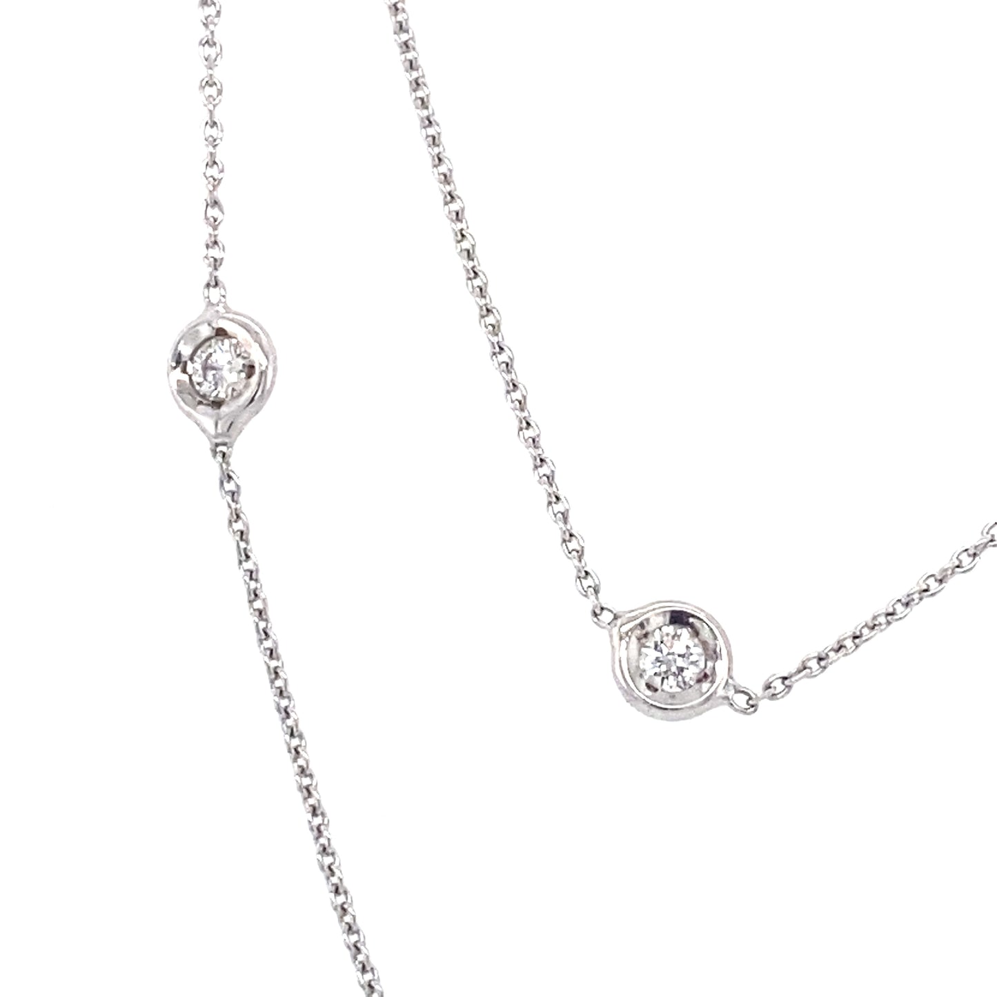 Roberto Coin Diamond Station Necklace in 18K White Gold