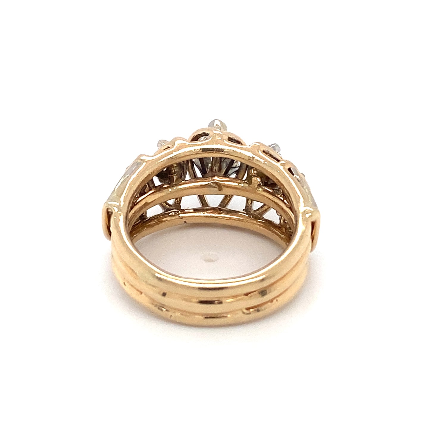 Circa 1970s 1.60ct Marquise Diamond Retro Ring in 14K Gold