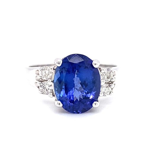 Le Vian 3.0ct Oval Tanzanite and Diamond Engagement Ring in 14K White Gold