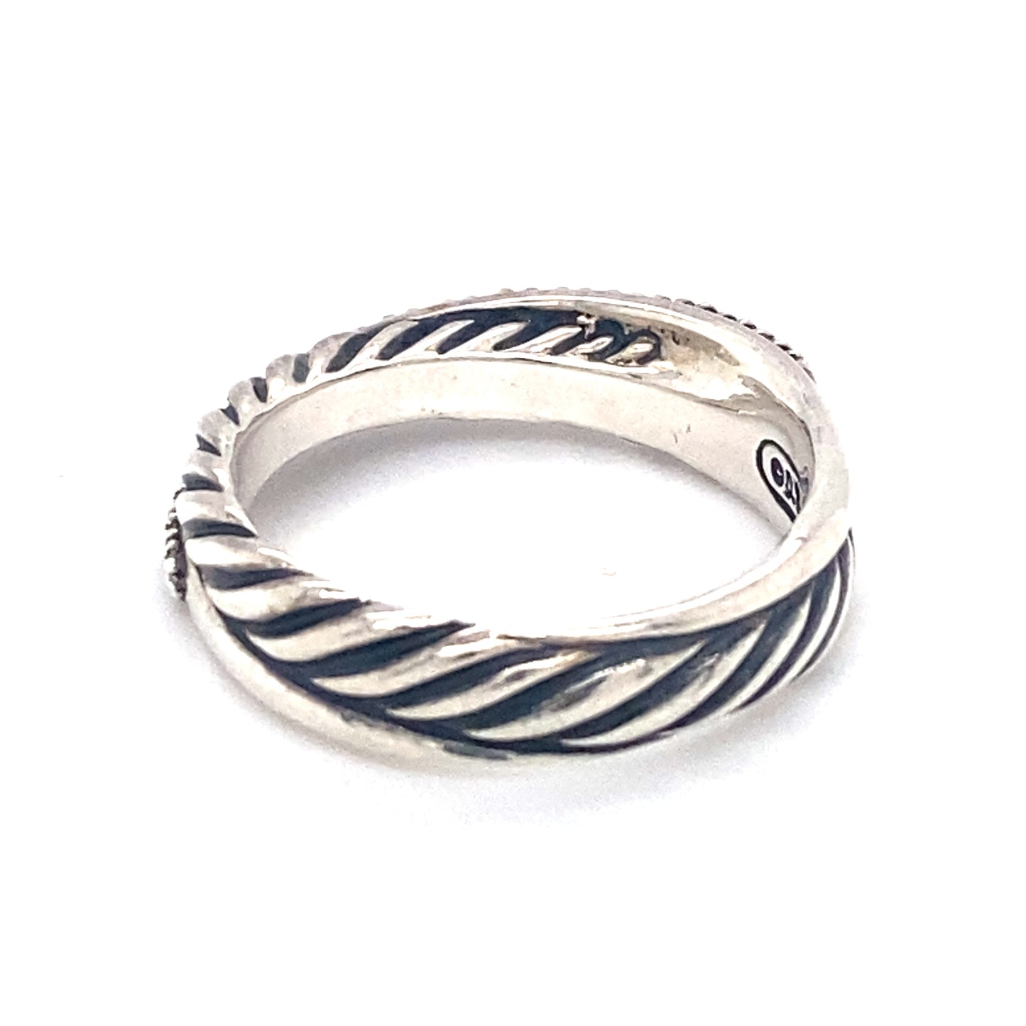 David Yurman Crossover Ring with Diamonds in Sterling Silver