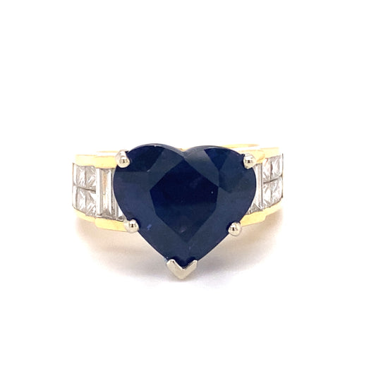 Le Vian Heart Cut Ceylon Sapphire and Diamond Ring in 18K Gold