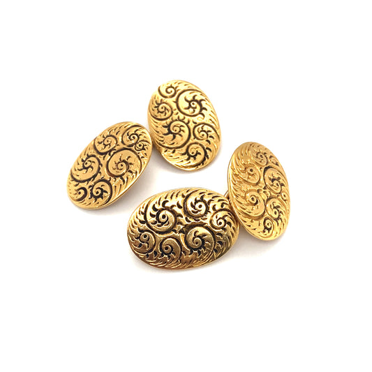 Circa 1890s Tiffany & Co. Etched Cufflinks in 18K Gold