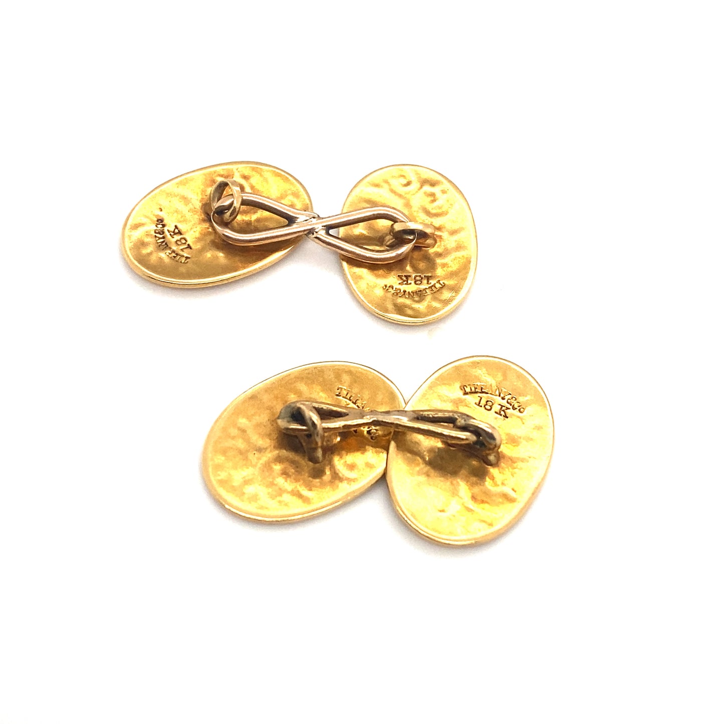 Circa 1890s Tiffany & Co. Etched Cufflinks in 18K Gold