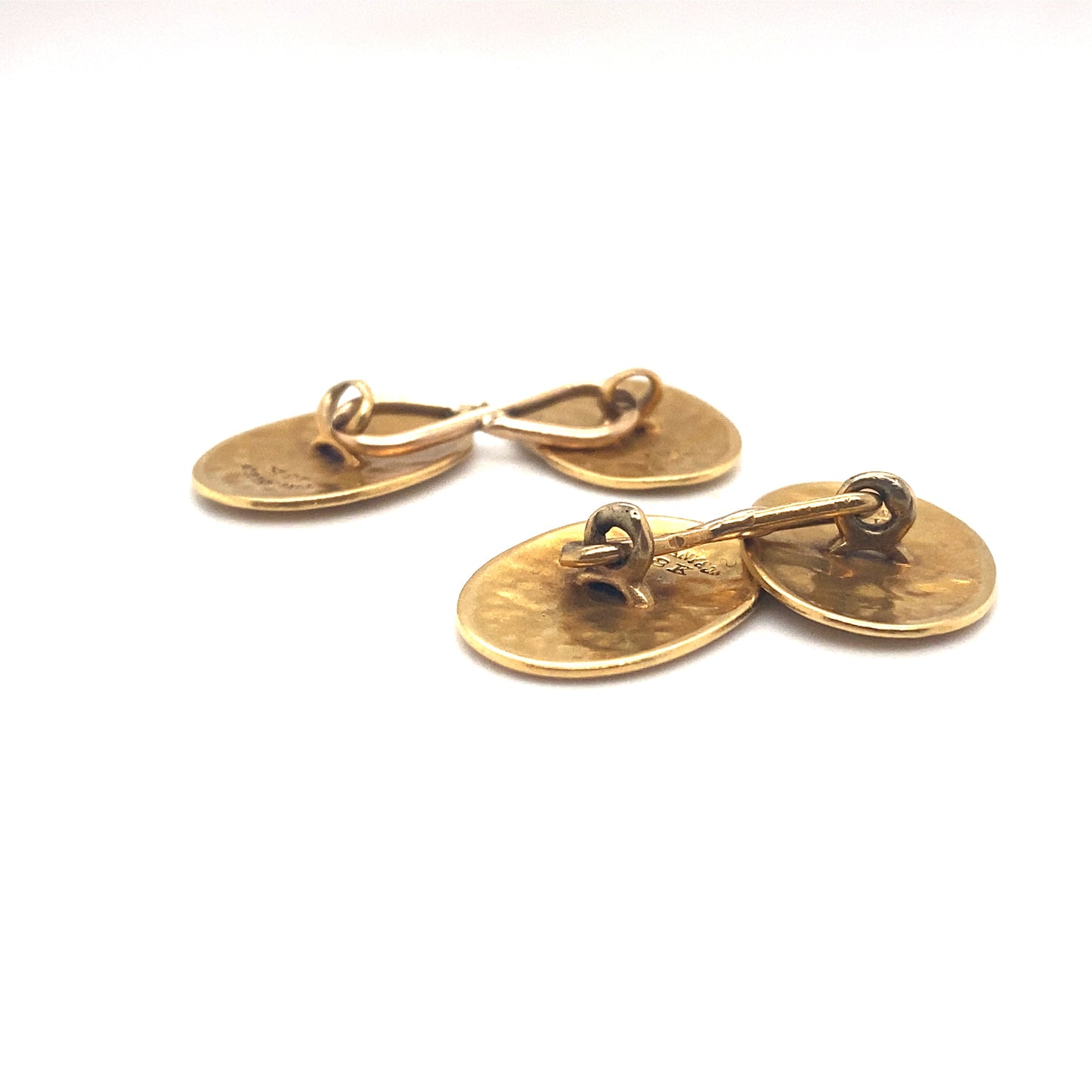 Circa 1890s Tiffany & Co. Etched Cufflinks in 18K Gold