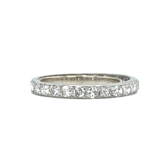 Circa 1920s Art Deco Diamond Eternity Band in 14K White Gold