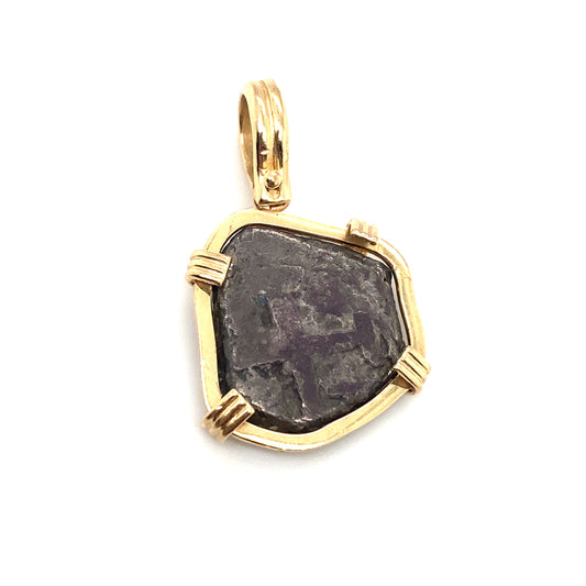 Framed Ancient or Medieval Coin Pendant in 14K Gold