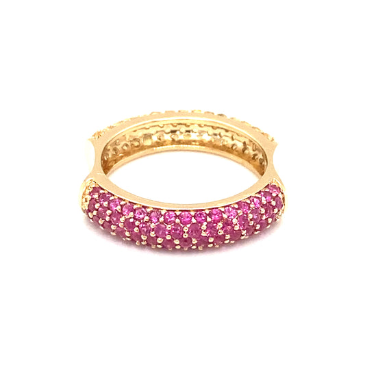 FENDI Couture Reversible Ring with Yellow and Pink Sapphires in 18K Gold