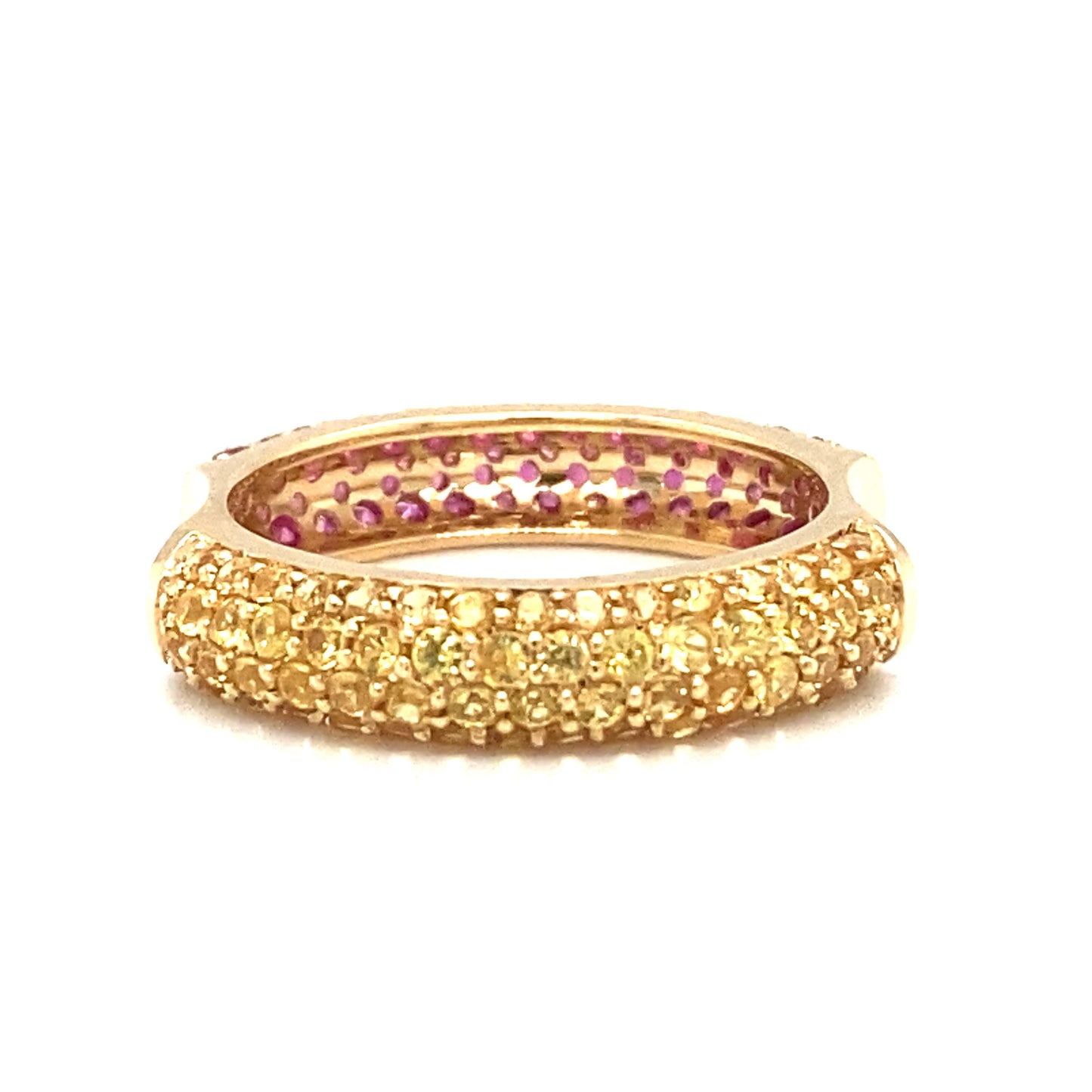 FENDI Couture Reversible Ring with Yellow and Pink Sapphires in 18K Gold