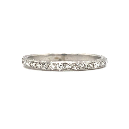 Circa 1920s Art Deco Diamond Anniversary Band in 18K White Gold