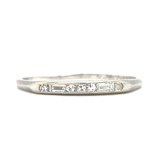 Circa 1930s Mixed Cut Diamond Anniversary Band in Platinum