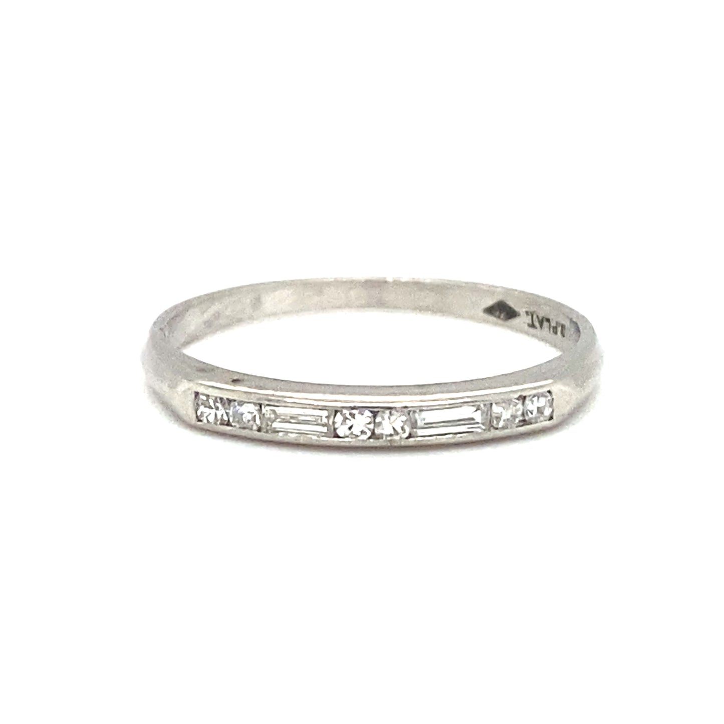 Circa 1930s Diamond Anniversary Band in Platinum with Date Engraving